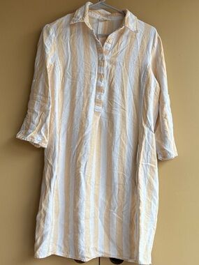 Max studio peach and white striped dress